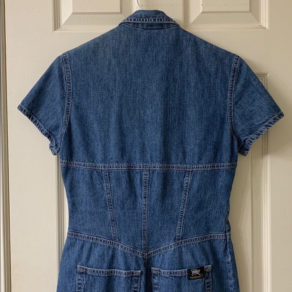 🌷3 for $25🌷Parasuco, US 11 (Juniors), Blue Denim Short Sleeve Front Zipper Dress - Picture 5 of 10